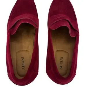 Alfani Sawyer Burgundy Suede Faux Leather Slip On Loafers Sz 10M Comfort Padded Alfani Mens Sawyer Slip-On Loafers Affordable Designer  main image 4